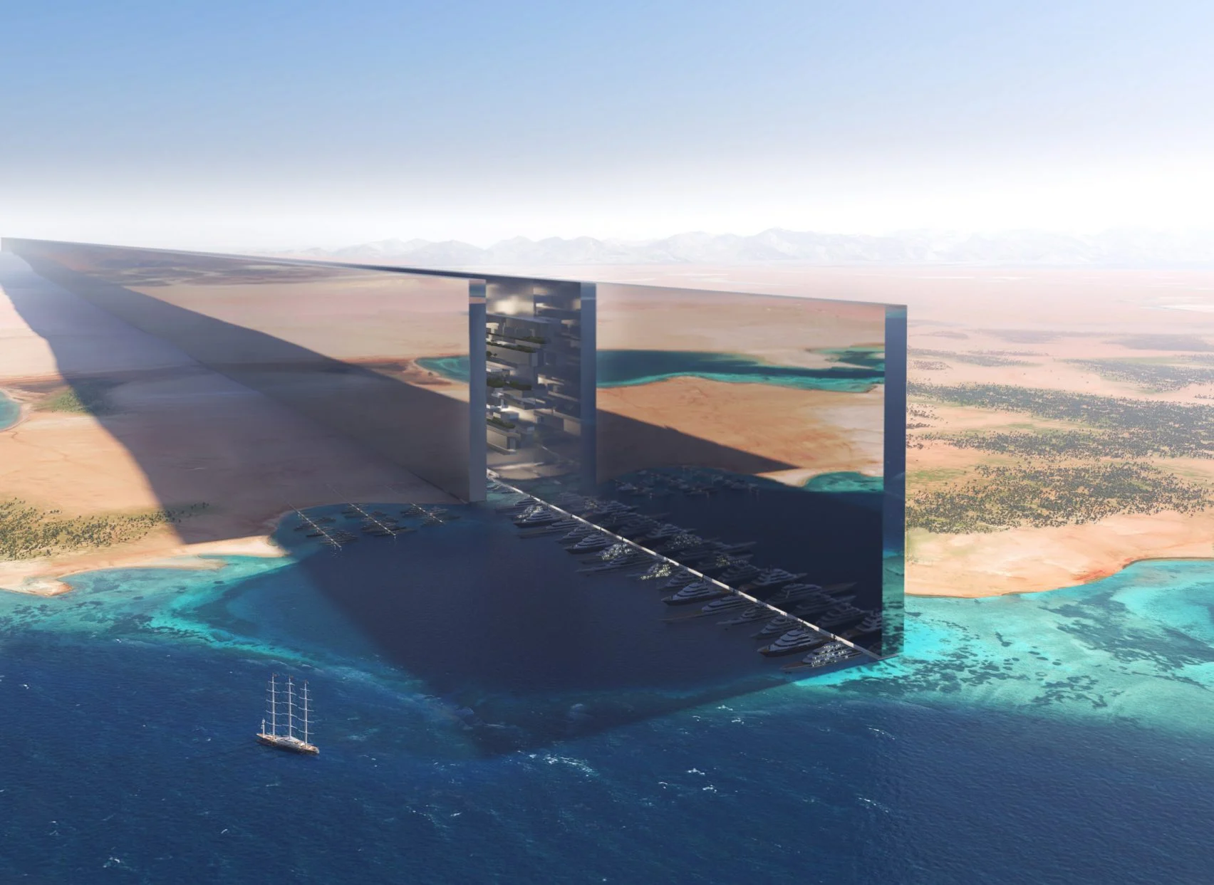 Wow..... Arab Saudi akan Bangun Gedung Pencakar Langit Sepanjang 170 Kilometer